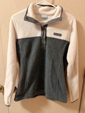Columbia Women's Benton Springs Snap Fleece Pullover Chalk size Medium